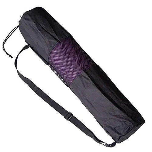 Yoga Bag Mat Carry Exercise Mat Carrying Cover with Strap - Black, (Fit Upto 6mm Yoga mat)